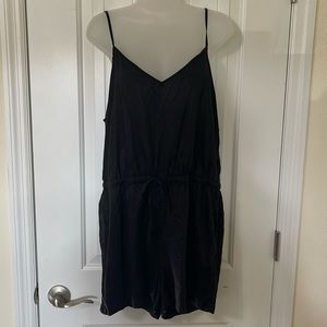 Wilfred Free Aritzia Little Black Romper Size Large Drawstring Waist.